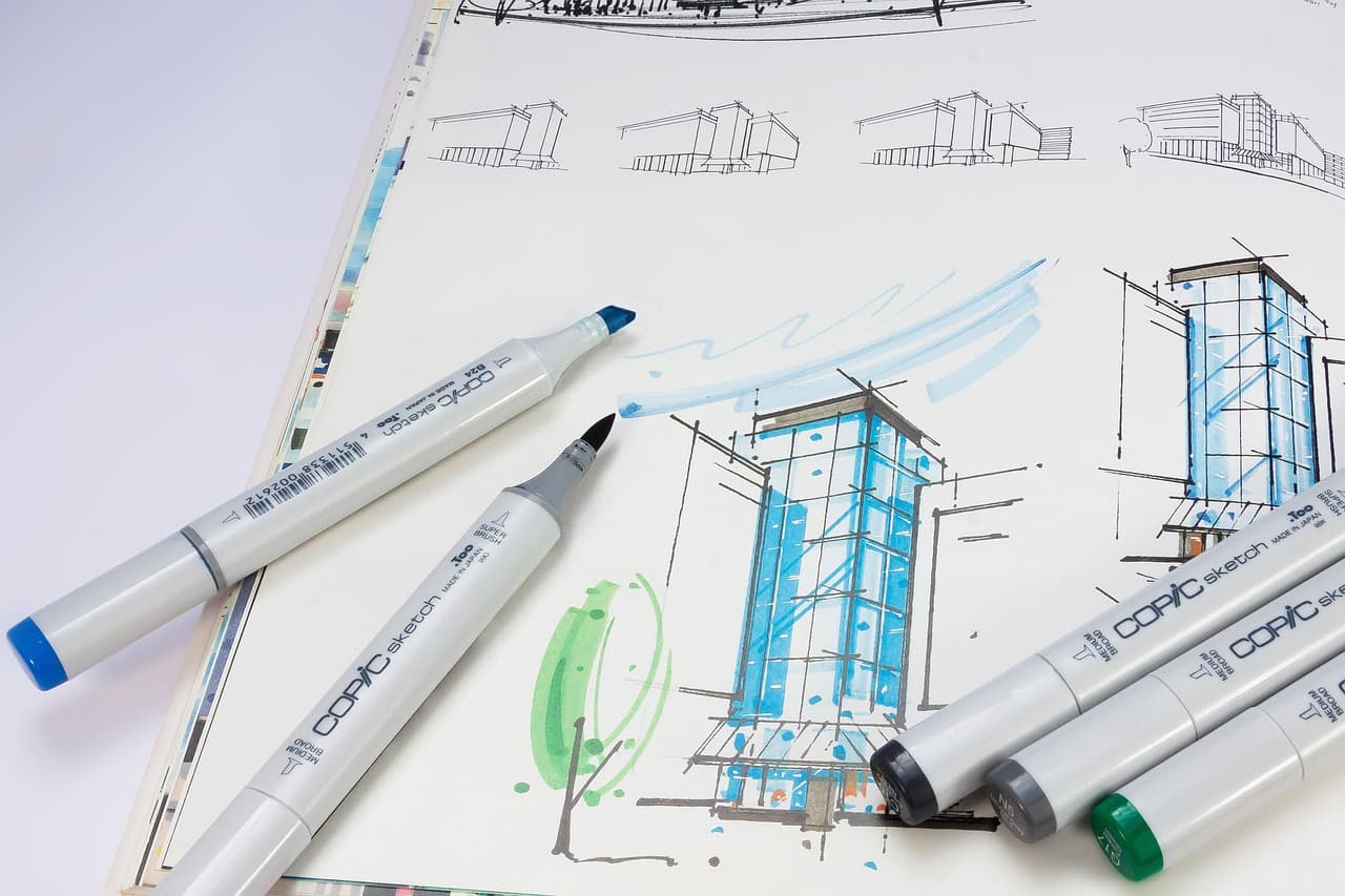 Wirtschaftlichkeit & Nachhaltigkeit bei ATLAS BAU – architektonische Entwurfsskizze